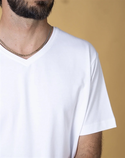 Elsk - V-Neck Men's Brushed T-Shirt - Optic White 